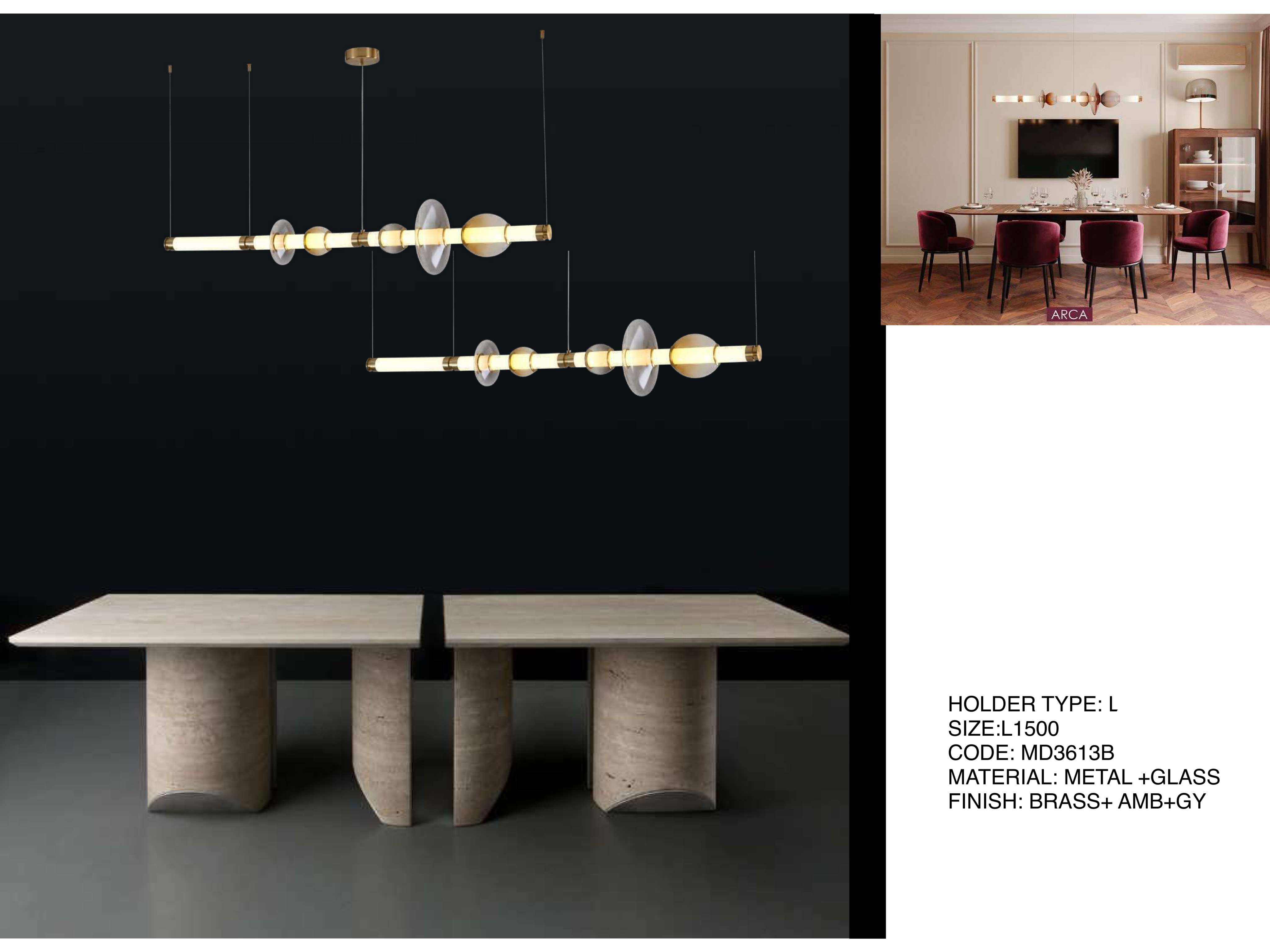 Beyond Lights - Brass Linear Pendant- LCHL